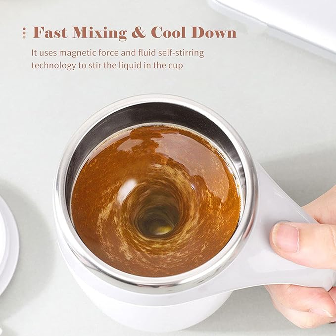 380mL Self Stirring Mug with Lid