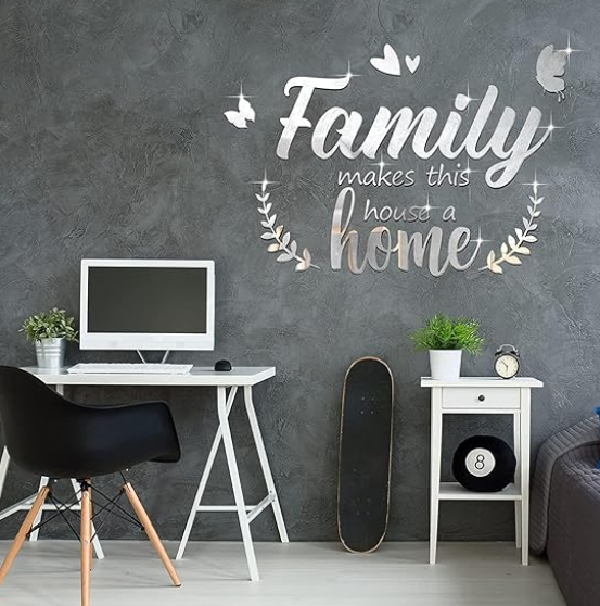 Acrylic 3D Decor Family Letter Quotes Wall